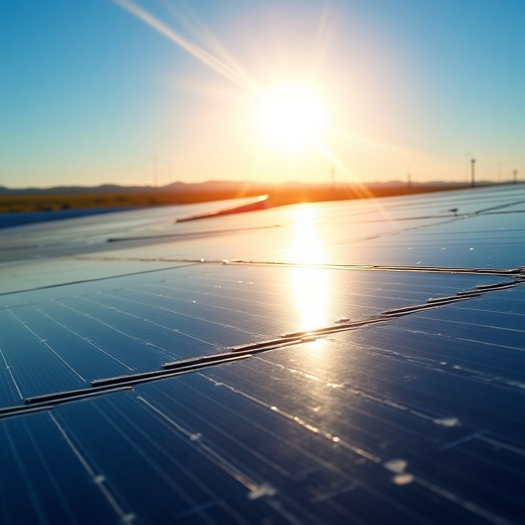 Paneles solares en una instalación de YPF
