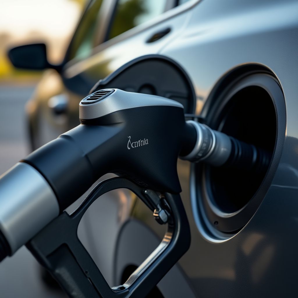 Primer plano de un surtidor de combustible Infinia